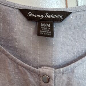 Tommy Bahama Gray Linen Sleeveless Dress size Medium